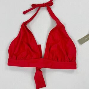 J Crew Women’s Halter Tie Neck Bikini Swim Top Small Red BY633
